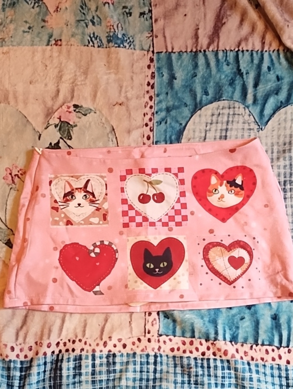 Cat 😺  Heart ❤️ Cherry 🍒 Graphic Mini Skirt